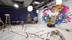 Mural work in film studio