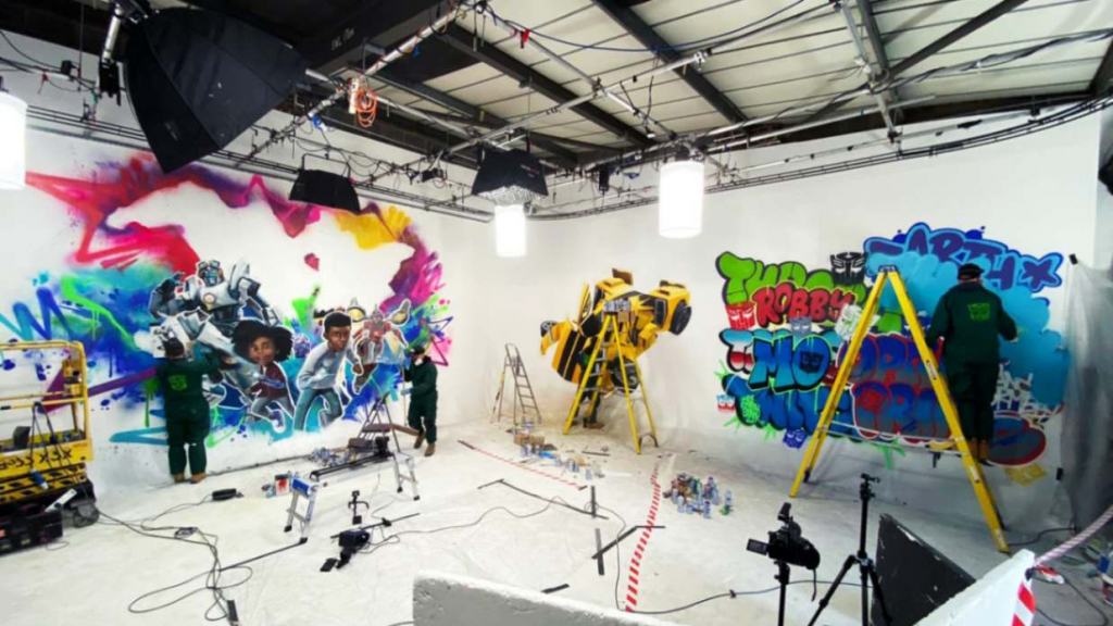 Transformers Murals Painted in Film Studio