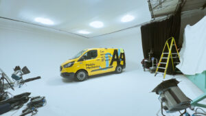 AA van inside the infinity cove studio at Cineview Studios