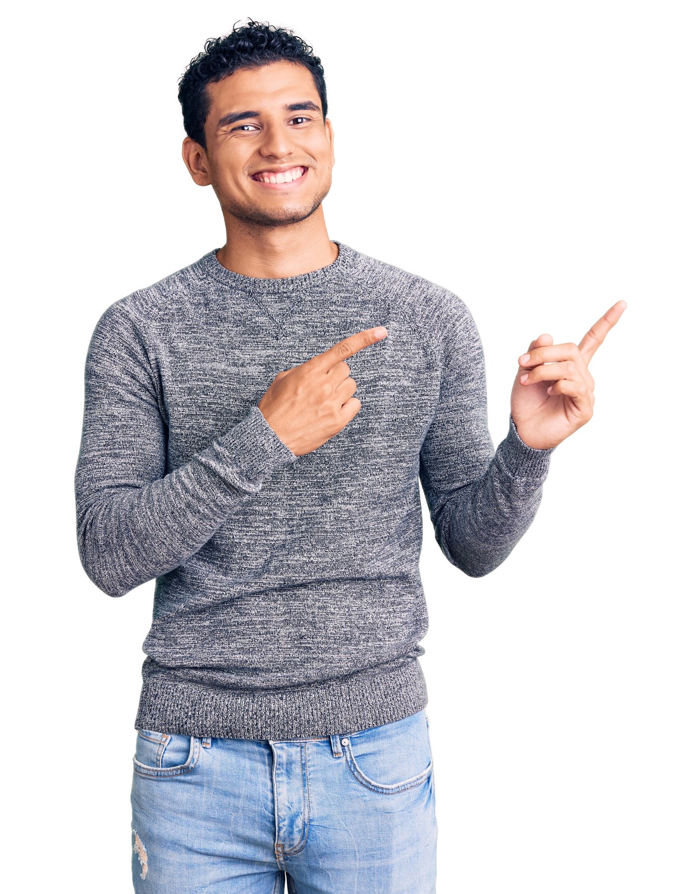 Presenter gesture with space beside the subject
