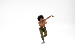 Solo dancer performing an expressive hip-hop movement