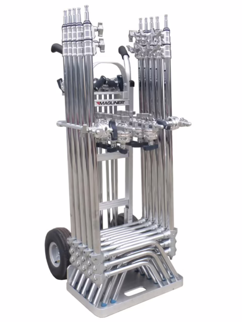 Magliner Hand Cart Kit with 10 C-Stands, Arms & 10 Knuckles available for studio equipment hire at Cineview Studios London