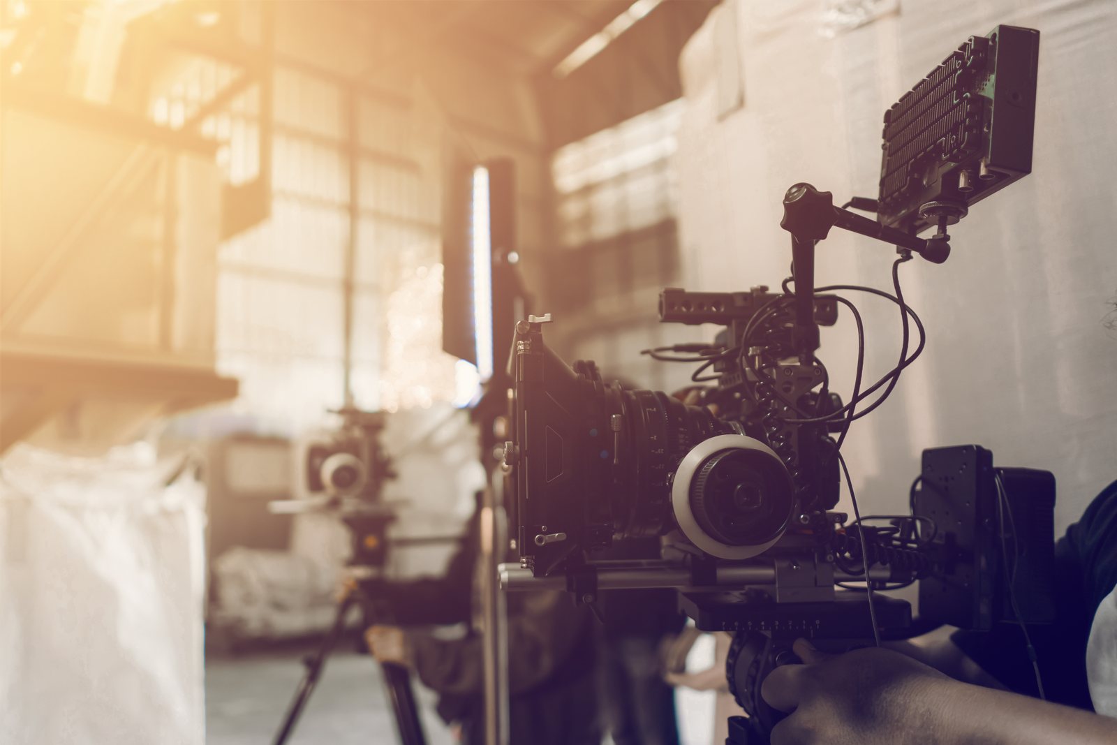 Cinema camera and monitor in a production setup