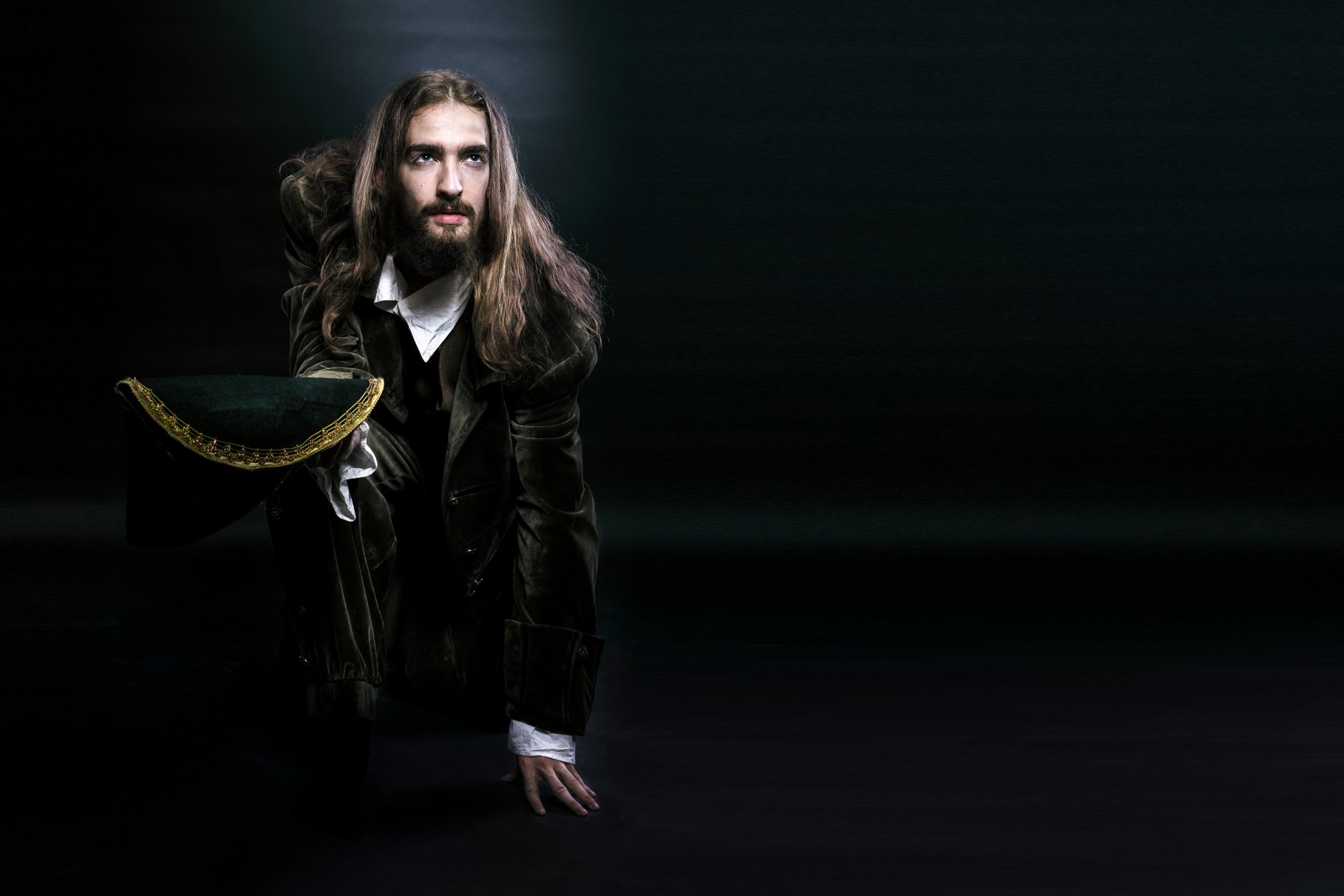 Character portrait in dramatic studio lighting