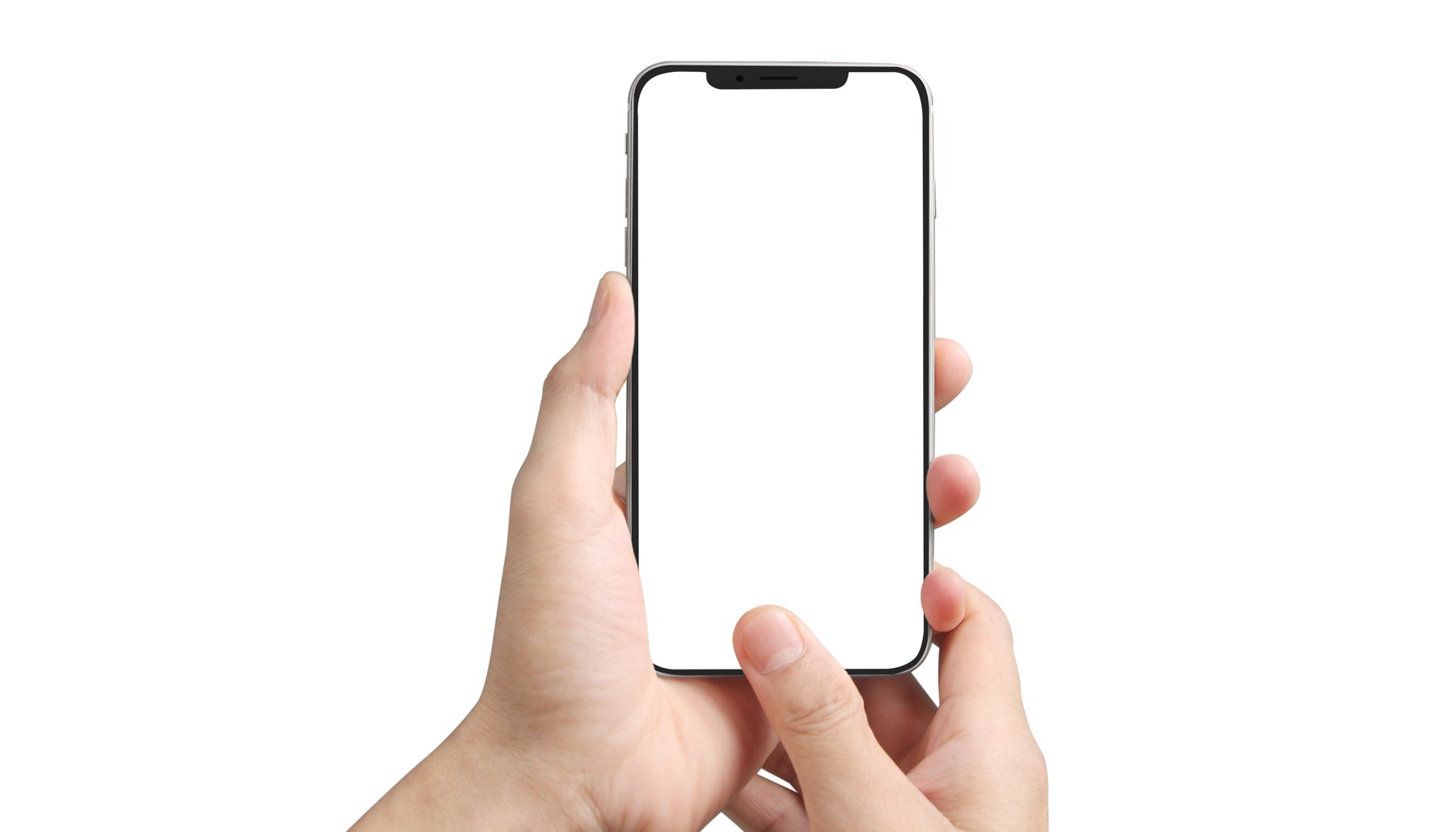 Hands showing an action on a smartphone